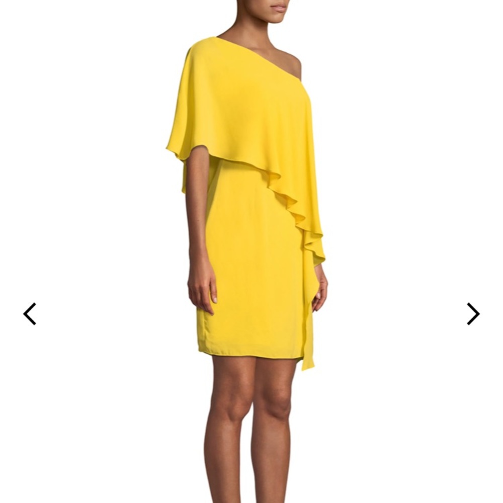 Halston Heritage cape-sleeve dress